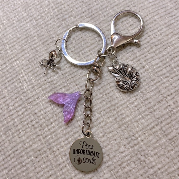 Disney inspired Ursula Purse Charm Silver Keychain New without tags - Picture 3 of 3